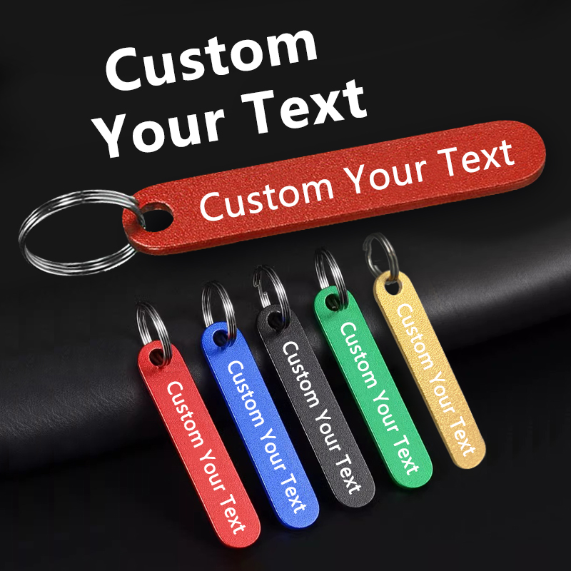 Initial Ring Custom - 1 x personalisierter Edelstahl-Schlüsselanhänger, individueller Name/Telefon/Logo,