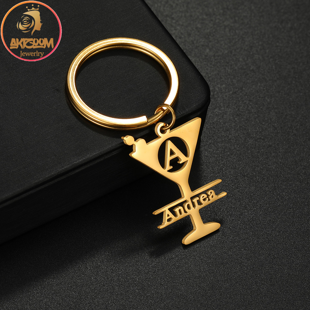 Initial Ring Custom - Akizoom Personalisierter Schlüsselanhänger mit Großbuchstaben aus