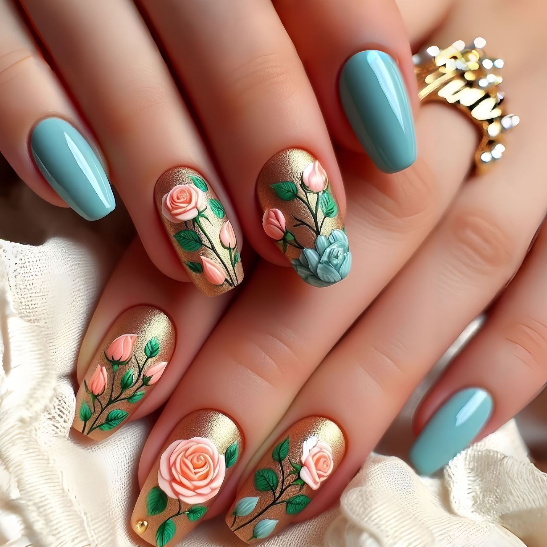 Mittlere künstliche Nägel für  – Pressed Flower Art Bewertung und Preis